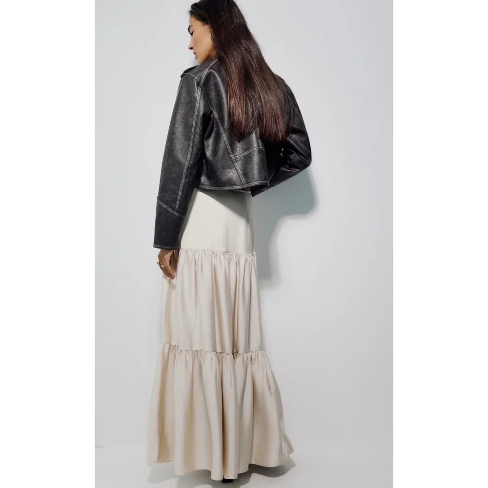 Free People Juliette Satin fairy indie Maxi Skirt NWOT